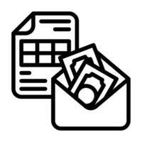 Payroll line icon vector