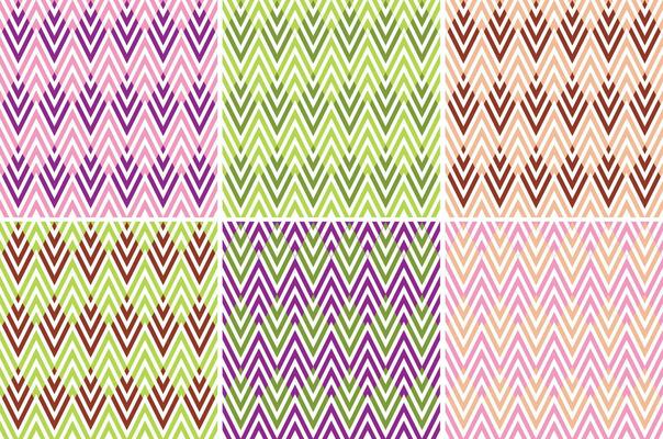 Chevron Pattern Horizontal Zigzag Stripes Print