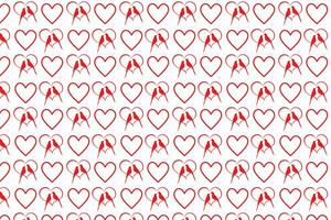 resumen amor rojo corazón forma y Pareja de pájaro sin costura modelo textura, regalo caja, embalaje. diseño blanco antecedentes vector ilustración San Valentín día fiesta