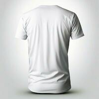 AI generated Blank T-shirt mockup, back view, front view, isolated on white. photo