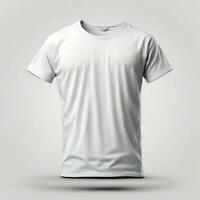 AI generated Blank T-shirt mockup, back view, front view, isolated on white. photo