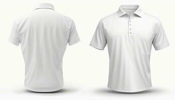 AI generated Blank T-shirt mockup, back view, front view, isolated on white. photo