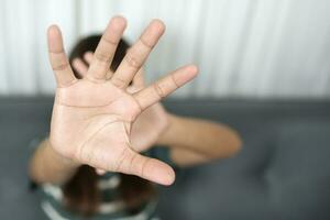 Stop abusing violence, Children violence and abused concept. photo