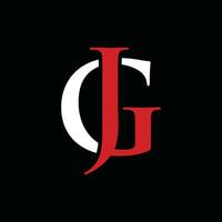Alphabet letters GJ Modern logo design minimalist, Unique modern creative minimal logo design vector