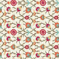 Pink and white floral textile design vector