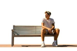 Tennis player sitting on the bench. AI Generated photo