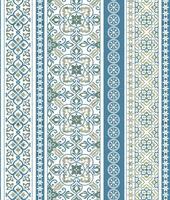 White and grey or blue floral textile design vector