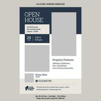 Real estate open house flyer template, Real Estate Services vector