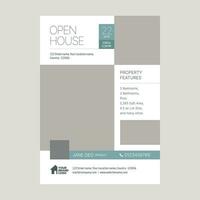 Real Estate Open House Flyer Template, Real Estate Services vector