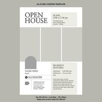 Real estate open house flyer template, Real Estate Services vector