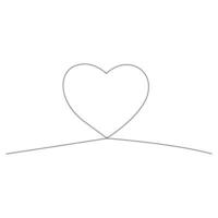 One line Continuous drawing of hearts shapes with love romantic Minimalistic outline vector symbols