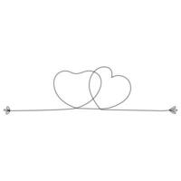 uno línea continuo dibujo de corazones formas con amor romántico minimalista contorno vector símbolos