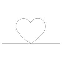 One line Continuous drawing of hearts shapes with love romantic Minimalistic outline vector symbols