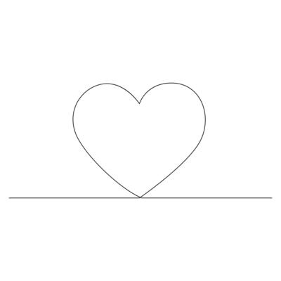 One line Continuous drawing of hearts shapes with love romantic Minimalistic outline vector symbols
