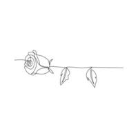 Rose flower icon Continuous one line drawing outline vector art