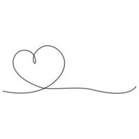 One line Continuous drawing of hearts shapes with love romantic Minimalistic outline vector symbols