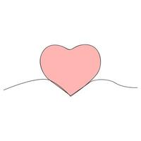 One line Continuous drawing of hearts shapes with love romantic Minimalistic outline vector symbols