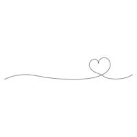 One line Continuous drawing of hearts shapes with love romantic Minimalistic outline vector symbols