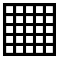 Grating grate lattice trellis net mesh BBQ grill grilling surface square shape icon black color vector illustration image flat style