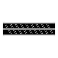 Reinforcement bar rebar ribbed metal rod icon black color vector illustration image flat style