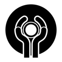 Pottery craft art workshop concept potter sculpts clay pot on potter's wheel use hand arm ceramist idea icon black color vector illustration image flat style