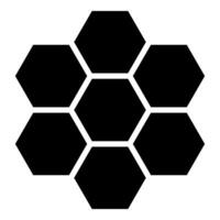 Hexagonal technology concept hexagon six items bee sota geometry six sided polygon icon black color vector illustration image flat style