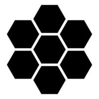 Hexagonal technology concept hexagon six items bee sota geometry six sided polygon icon black color vector illustration image flat style