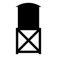 Water tower elevated industrial construction tank icon black color vector illustration image flat style