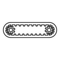 Strap for engine toothed belt for gears cambelt timing gas distribution mechanism contour outline line icon black color vector illustration image thin flat style