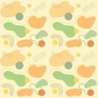 Abstract aesthetic free form background in beige, yellow, and green minimal style vector