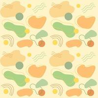 Abstract aesthetic free form background in beige, yellow, and green minimal style vector