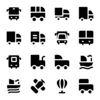 Set of Auto Bold Glyph Icons vector