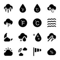 Pack of Weather Bold Glyph Icons vector