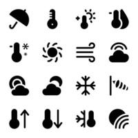 Pack of Weather Bold Glyph Icons vector