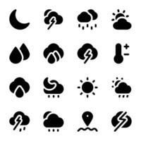 Pack of Weather Bold Glyph Icons vector