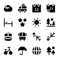 Pack of Holiday Bold Glyph Icons vector