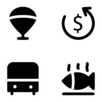 Set of Trendy Bold Glyph Icons vector