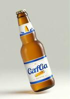 AI generated A Beer Bottle With A Bar In The  Isolated On A White Background. AI Generated photo