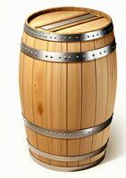 AI generated A Wooden Barrel Isolated On A White Background. AI Generated photo