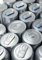 AI generated Metallic Drink Cans In Shrink Wrapping Isolated On A White Background. AI Generated photo