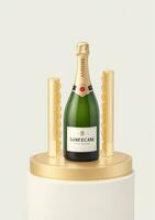 AI generated A Bottle Of Champagne Isolated On A White Background. AI Generated photo