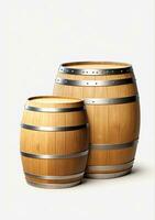 AI generated A Wooden Barrel Isolated On A White Background. AI Generated photo