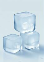 AI generated Ice Cubes Isolated On A White Background. AI Generated photo