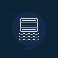 Data lake, storing raw data line icon vector
