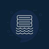 Data lake, storing raw data line icon vector