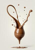 AI generated A Chocolate Splash Isolated On A White Background. AI Generated photo