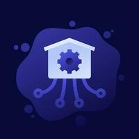 warehouse, distribution or logistics optimization icon, vector design