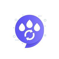 reuse water icon with drops, vector