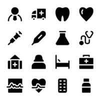 Pack of Medical Bold Glyph Icons vector