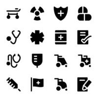 Pack of Medical Science Bold Glyph Icons vector